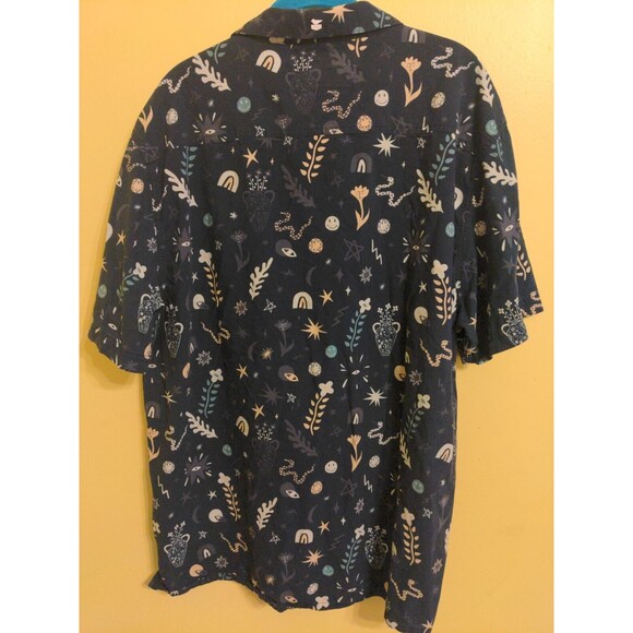 Jetty Shirt Men's XXL Draw Your Own Line Blue Button Pocket All Over Print Nice - Picture 8 of 10